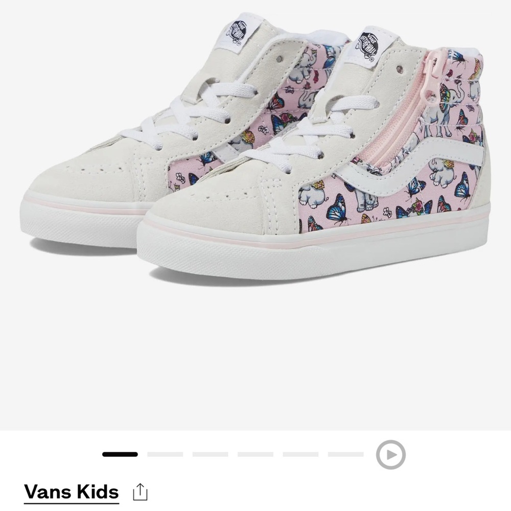 Vans Kids High-Tops in Pink and White with Fun Patterns